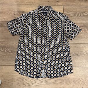 Denim & Flower Navy and Gold Geometric Shirt